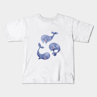 Blue Baby Whales Kids T-Shirt